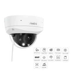 Reolink P437 8Mp 2.7-13.5Mm 5X Optik Zoom &Ccedil;Ift Y&Ouml;N Ses Gece Renkli Dome Kamer