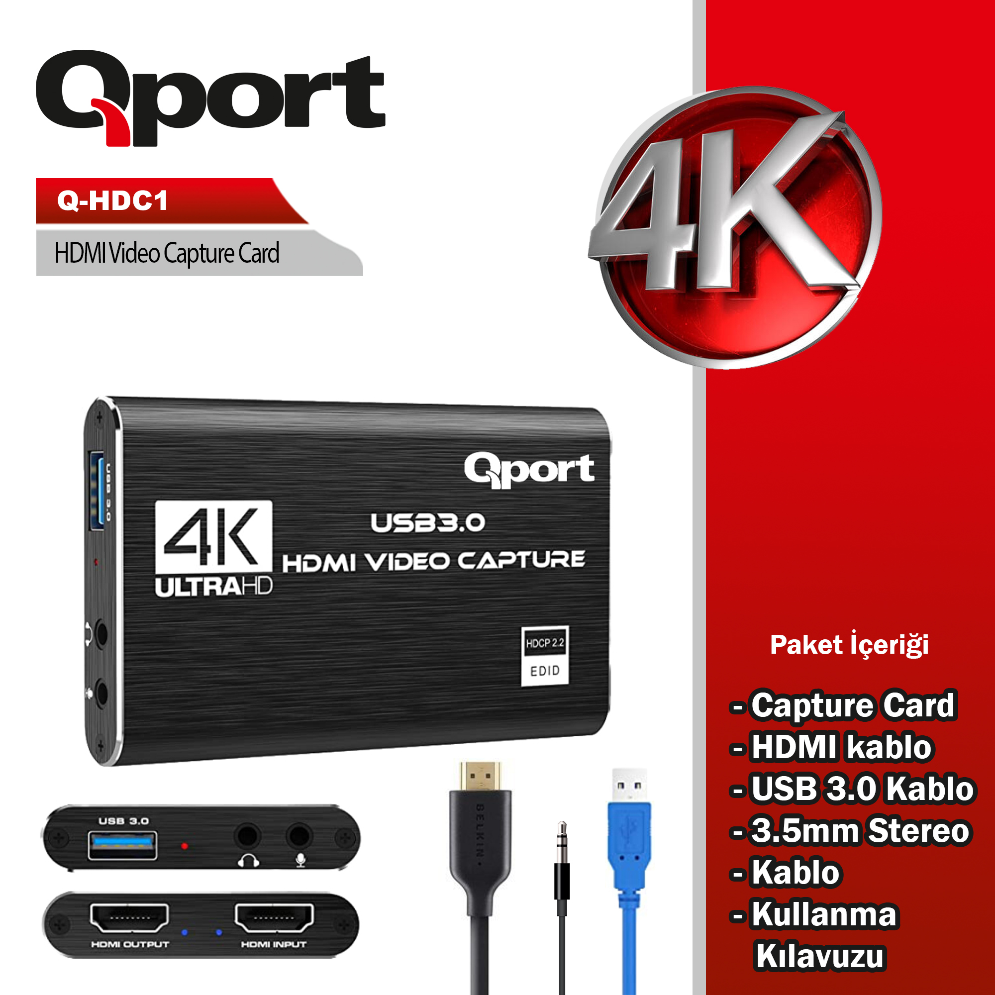 QPORT HDMI 4K CAPTURE KART (Q-HDC1)