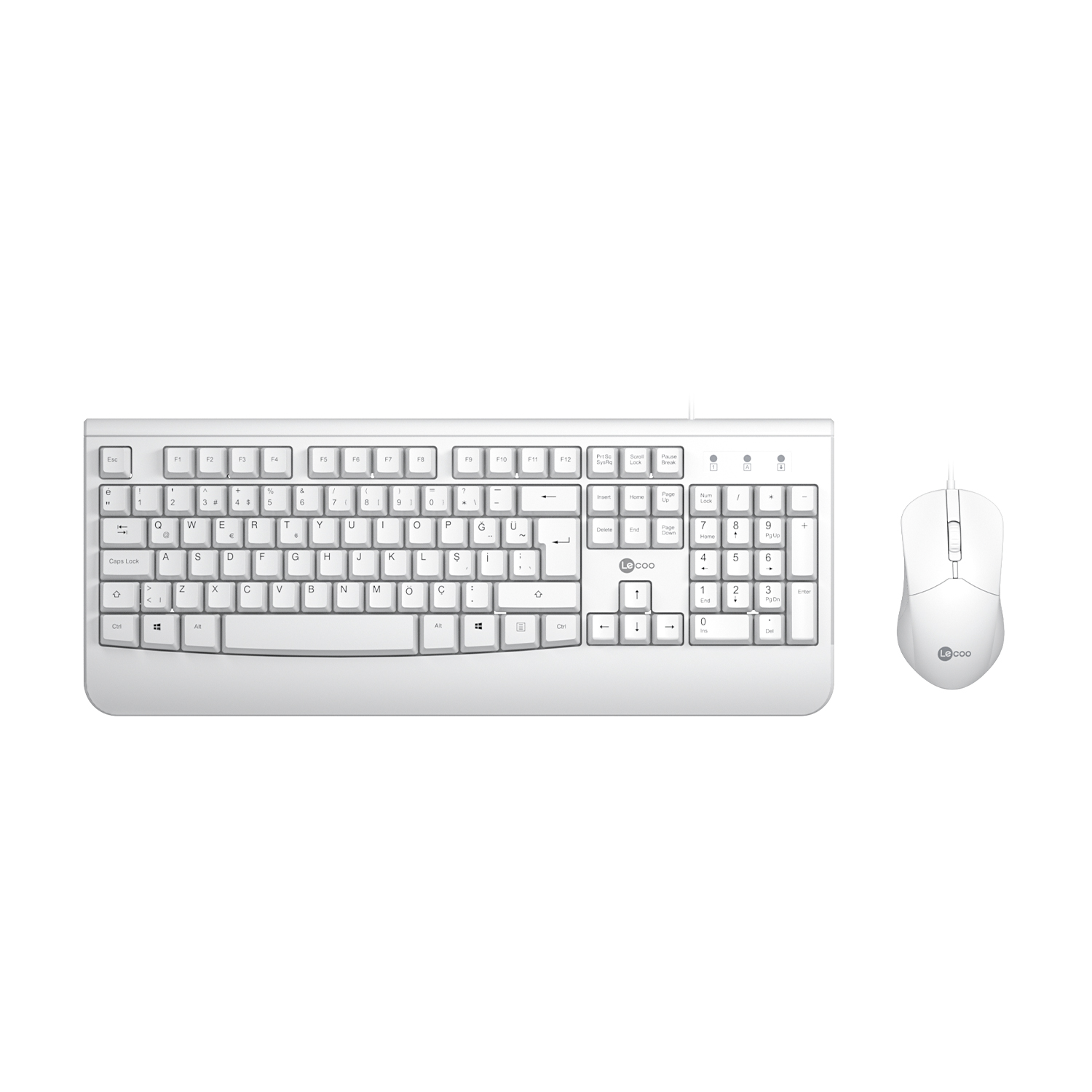 LECOO CM105 BEYAZ KABLOLU KLAVYE & MOUSE SET