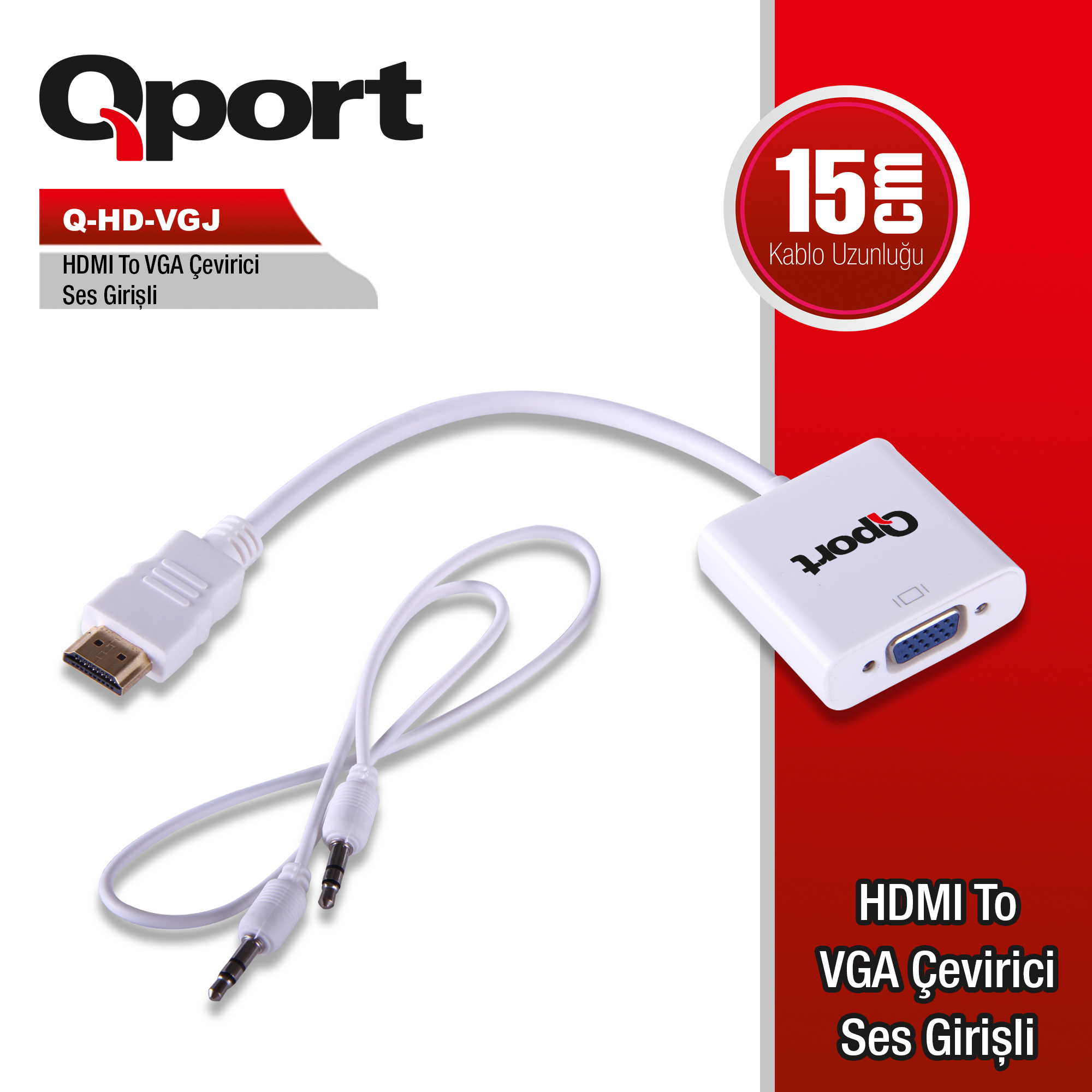 QPORT 1.5M DVI TO HDMI 24+1 CONVERTER ÇEVİRİCİ KABLO (Q-HDV)